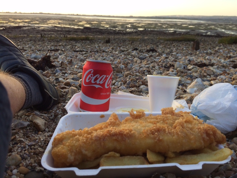 Fish, chips and curry sauce!